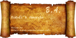 Babák Amanda névjegykártya